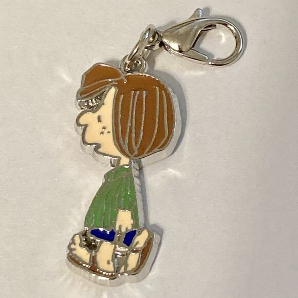 Peanuts Snoopy Peppermint Patty Clip On Charm Zipper Pull Purse Charm Signed - Picture 3 of 8